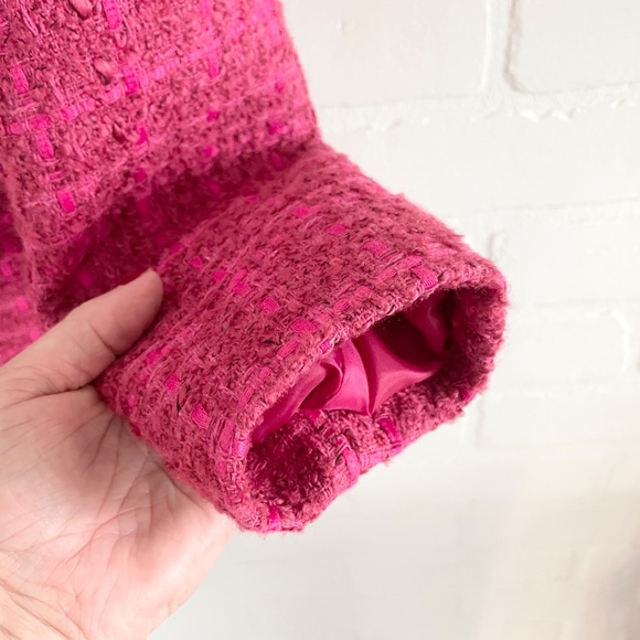 LC Waikiki Vision Blazer Tweed Jacket Chanel vibe Double breasted Pink Sz S - Picture 11 of 16